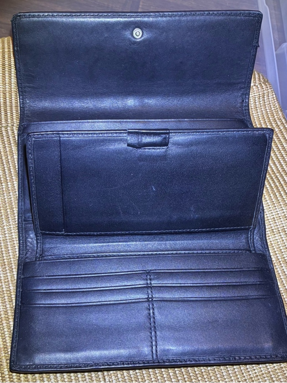 Coach Deep Black Leather Fold-Over Clutch | Vintage - Picture 4 of 17